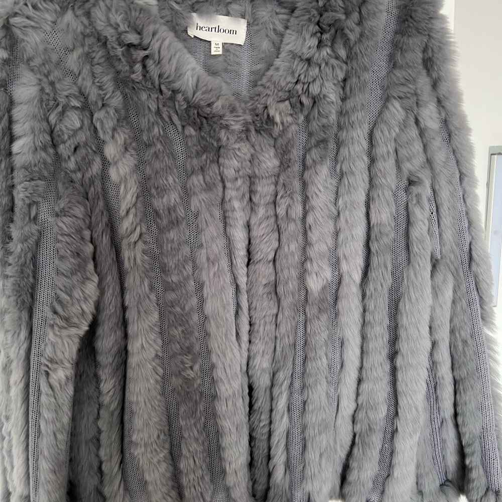 Heartloom Gray Plush Faux Fur Teddy Jacket - Picture 7 of 8
